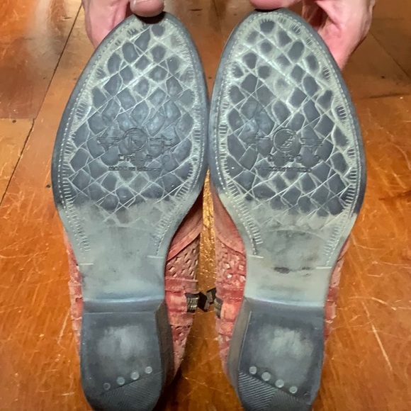 Circle G Western Boots Women’s Zipper Round Toe Cut Out Ankle 10 Red rustic - Picture 4 of 4